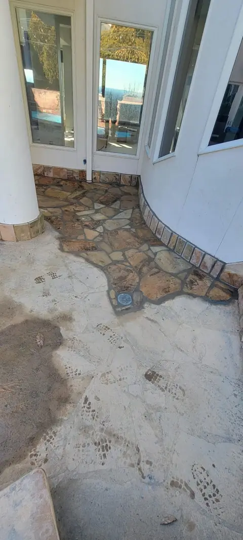 Finished flagstone side entry